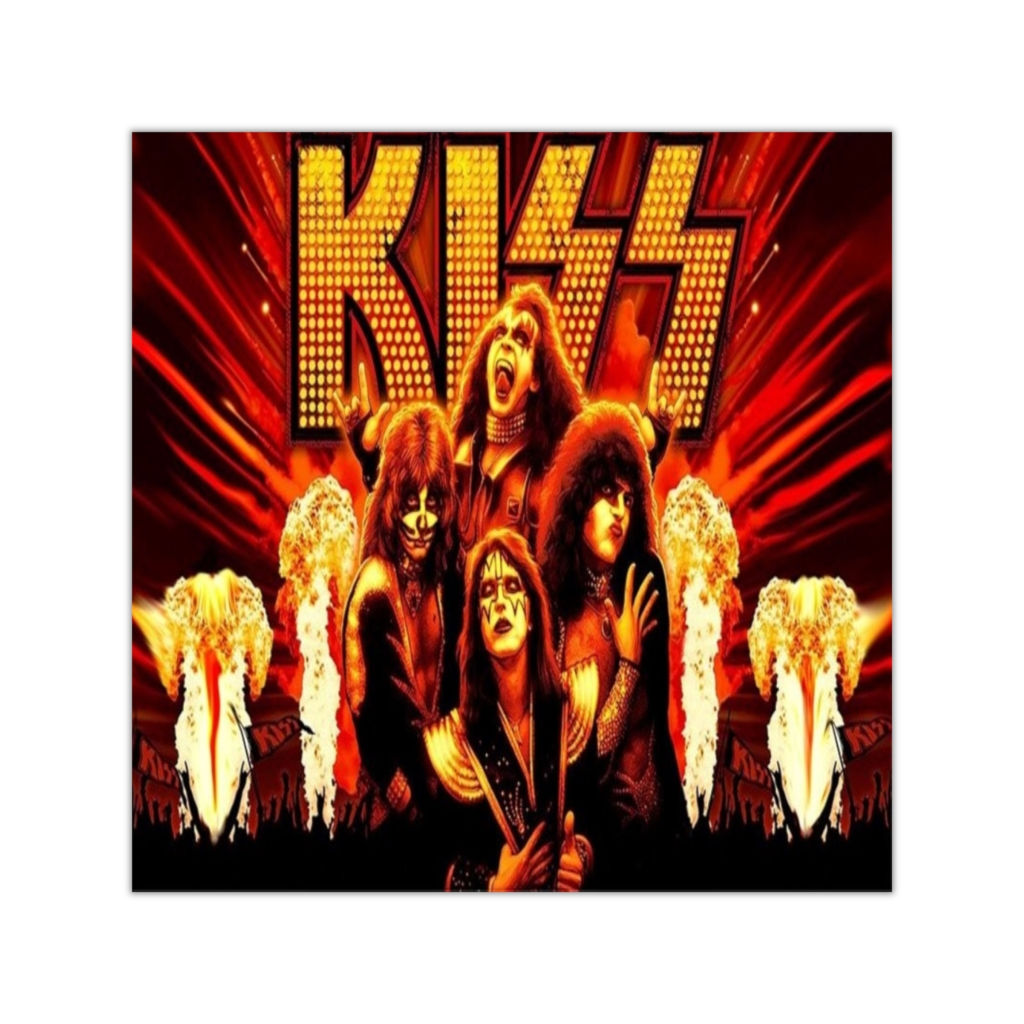 Square Vinyl Stickers. Kiss