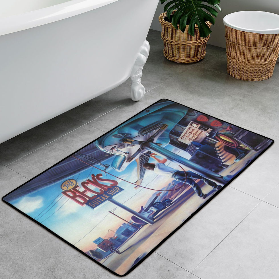Thumbnail: Area Rug with Black Binding 31"x20", Jeff Beck