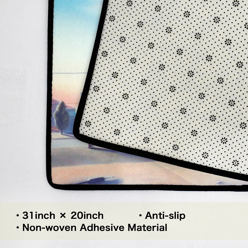 Thumbnail: Area Rug with Black Binding 31"x20", Jeff Beck