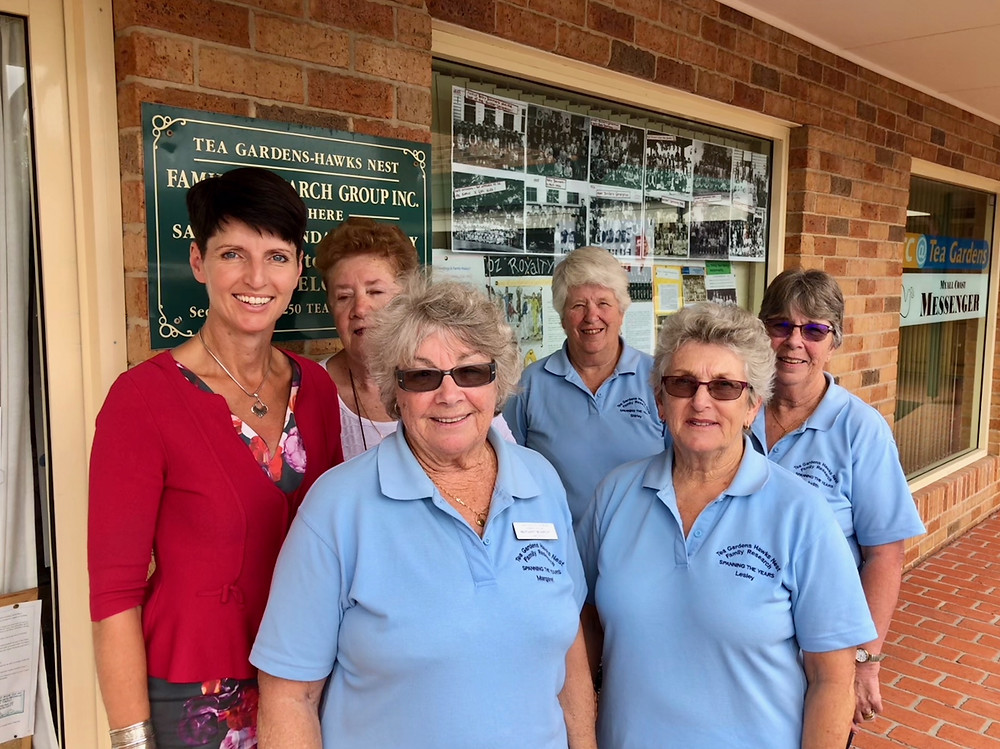 Kate with the Tea Gardens Hawks Nest Family Research Group