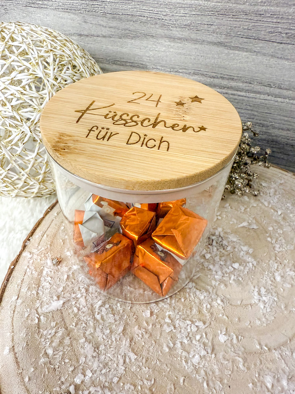 Adventskalender im Glas Küsschen
