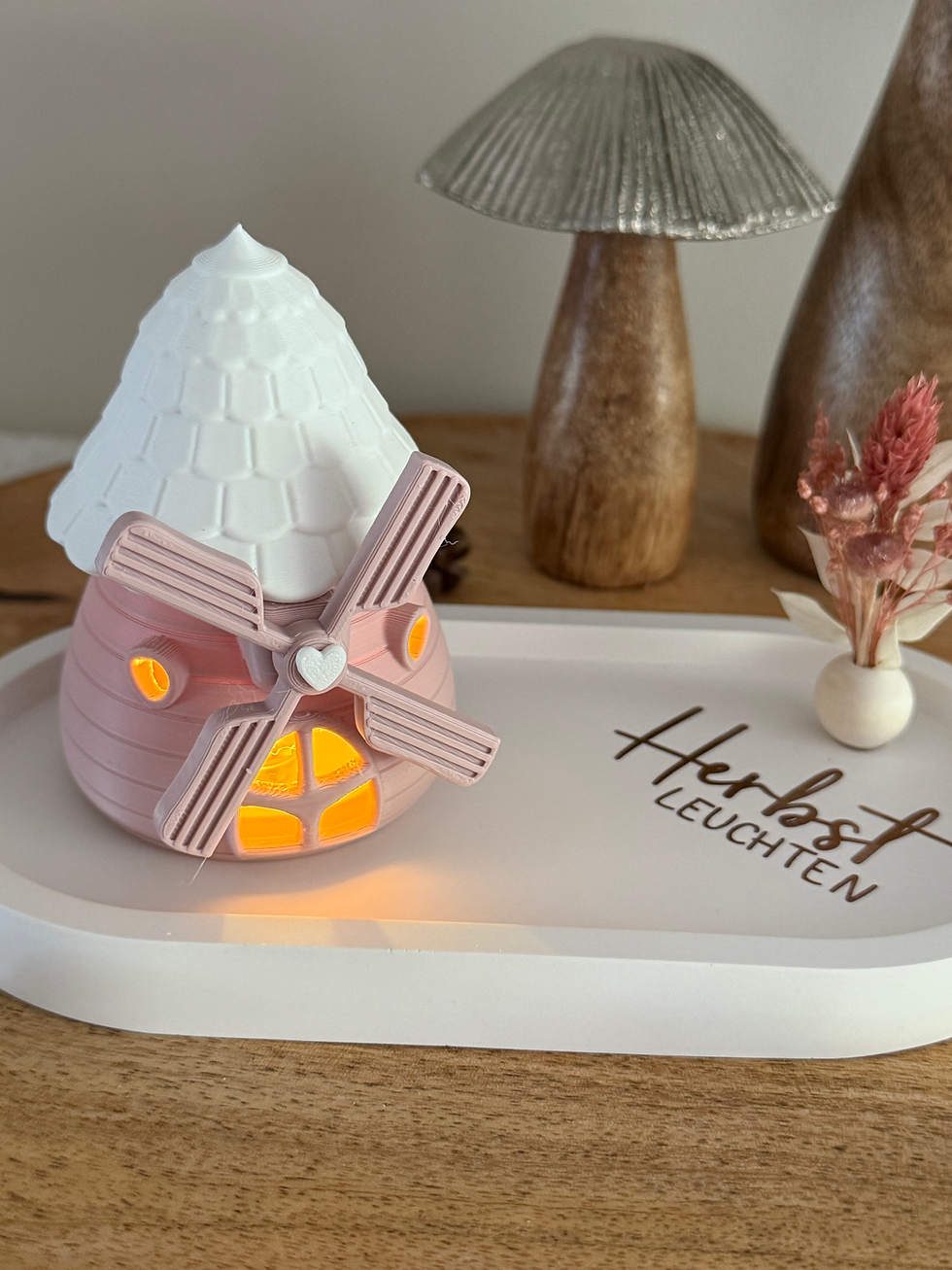 Miniaturbild: Herbstliches Deko-Set – Windmühle mit Leucht-Effekt 