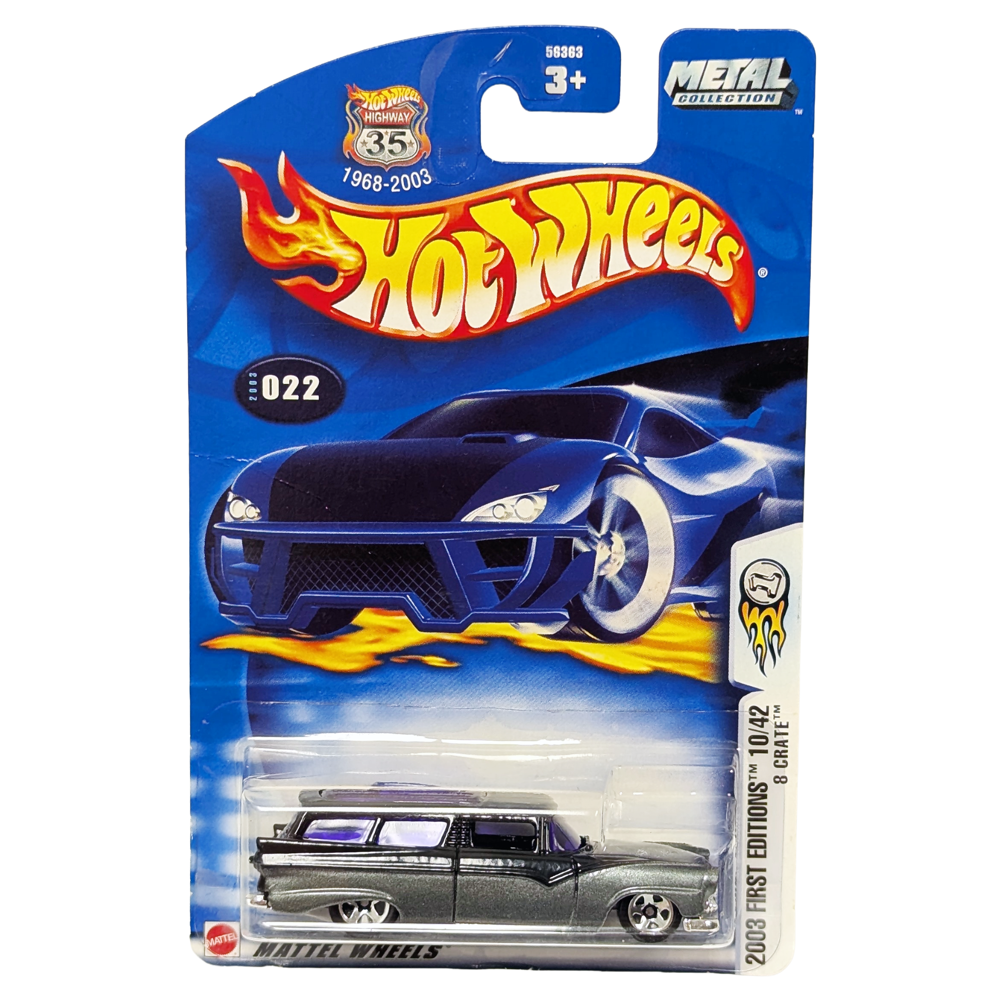 VINTAGE 2002 MATTEL HOT WHEELS 1ST EDITIONS 8 CRATE (GRAY & BLK)