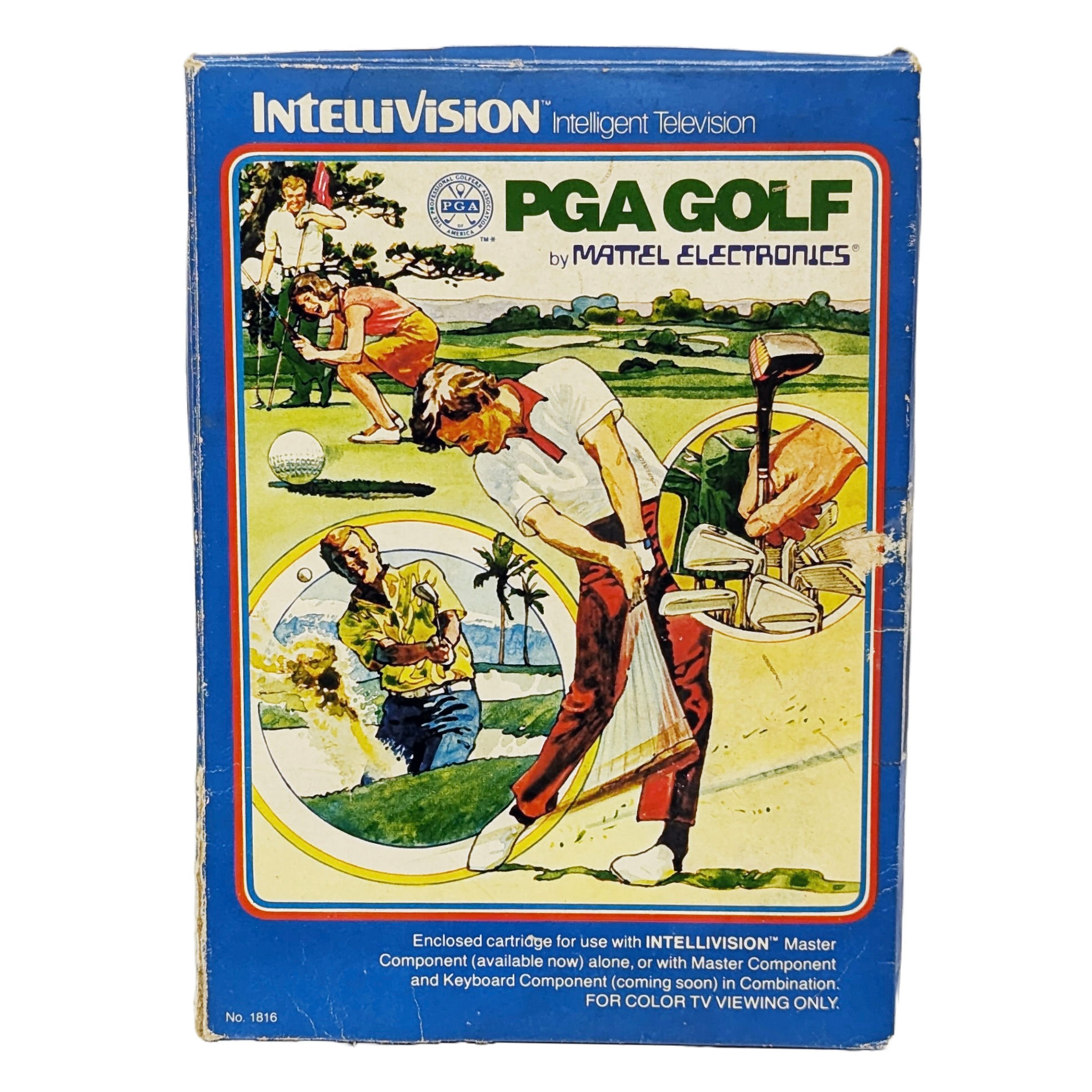 VINTAGE 1979 MATTEL INTELLIVISION PGA GOLF GAME CARTRIDGDE COMPLETE TESTED
