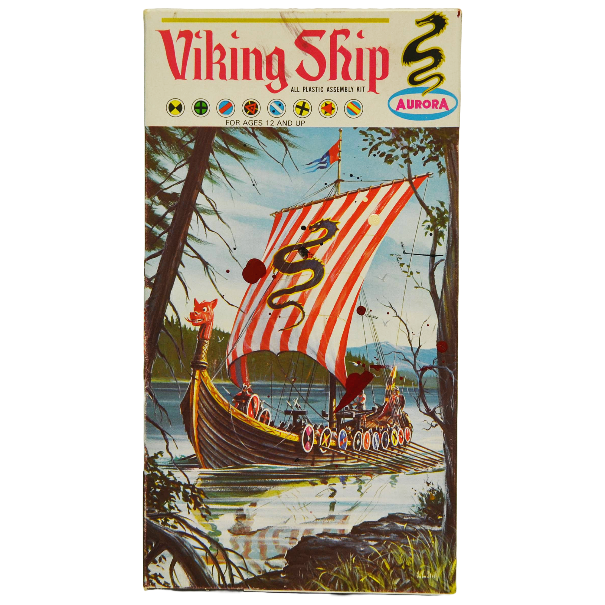 VINTAGE 1972 AURORA VIKING SHIP MODEL KIT PREOWNED COMPLETE UNASSEMBLED