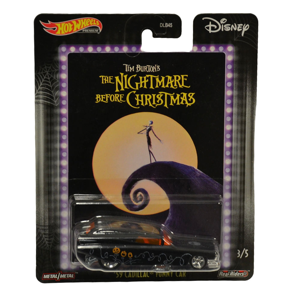 2019 MATTEL HOT WHEELS DISNEY NIGHTMARE BEFORE CHRISTMAS 59 CADILLAC TOY VEHICLE