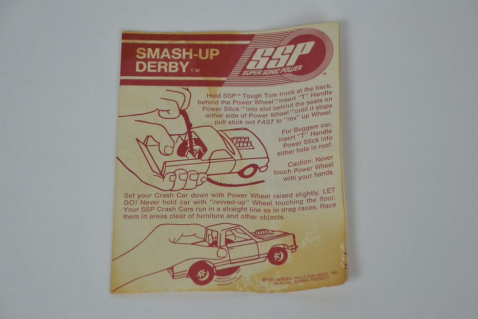 Thumbnail: VINTAGE 1973 KENNER SMASH UP DERBY TOUGH TOM AND BUGGEM SET INCOMPLETE