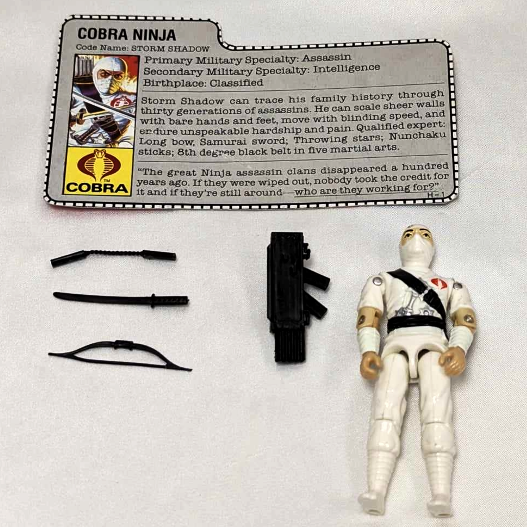 VINTAGE 1984 HASBRO G.I. JOE STORM SHADOW FIGURE INCOMPLETE