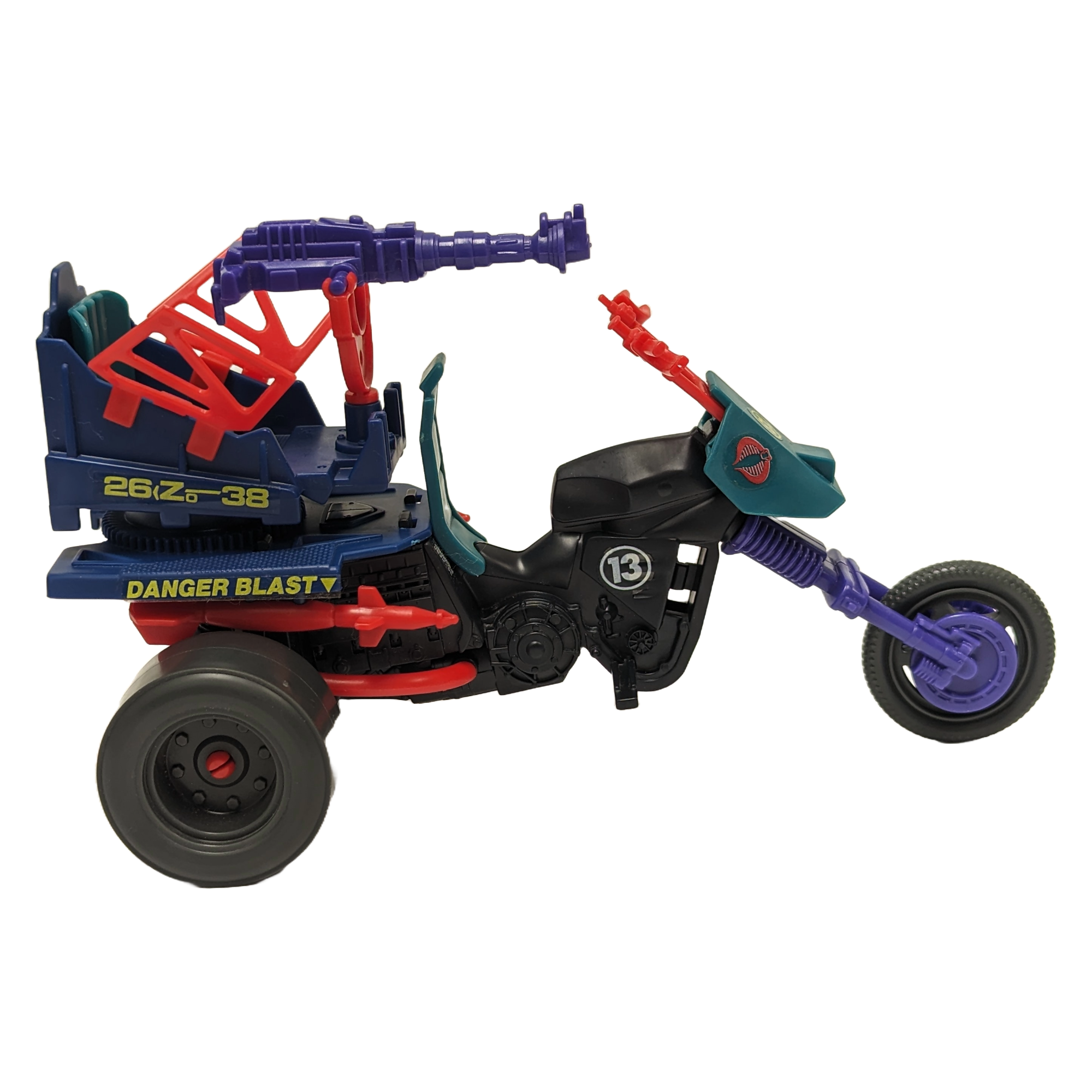 VINTAGE 1987 HASBRO G.I. JOE DREADNOK TRI-CYCLE VEHICLE COMPLETE