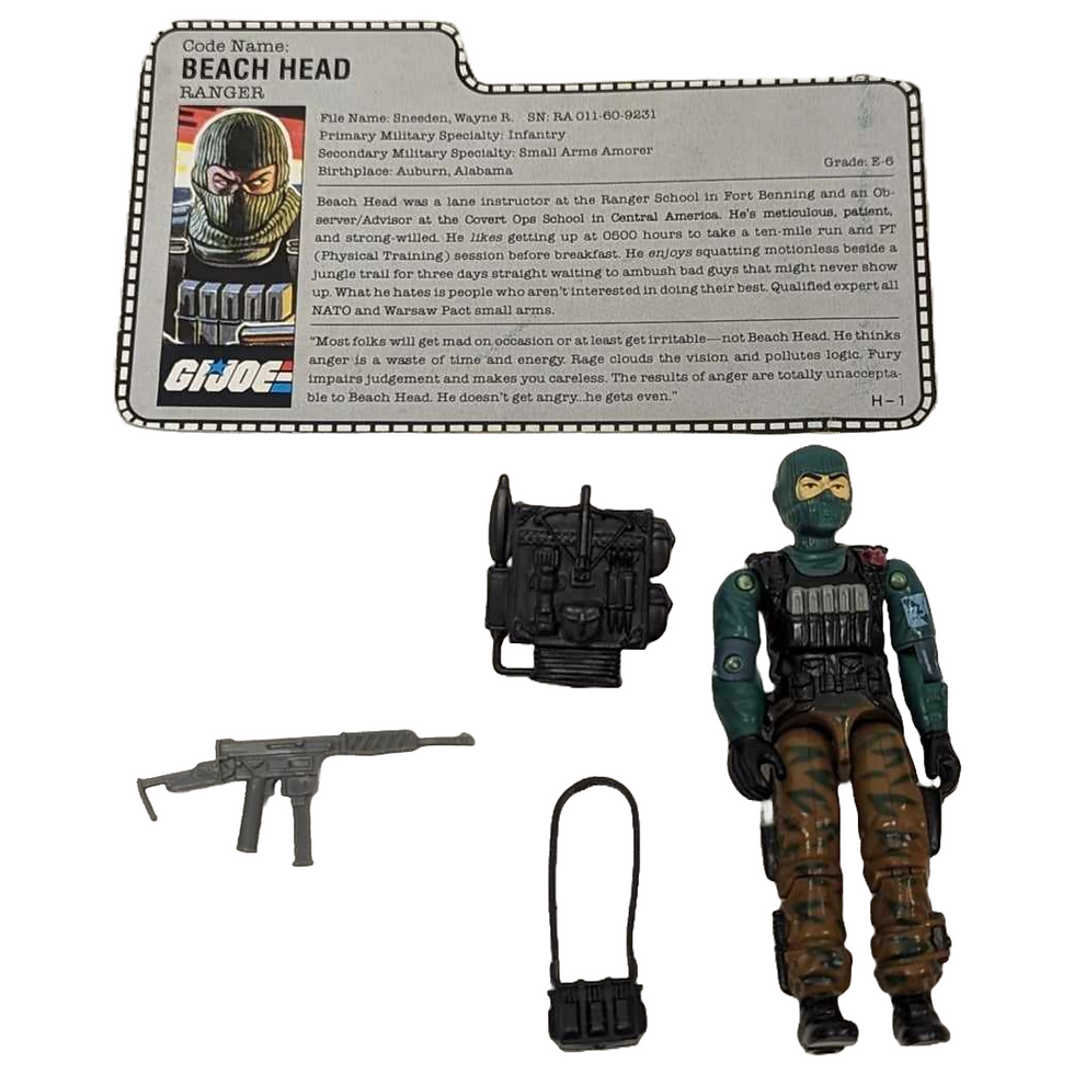 VINTAGE 1986 HASBRO G.I. JOE BEACH HEAD FIGURE COMPLETE