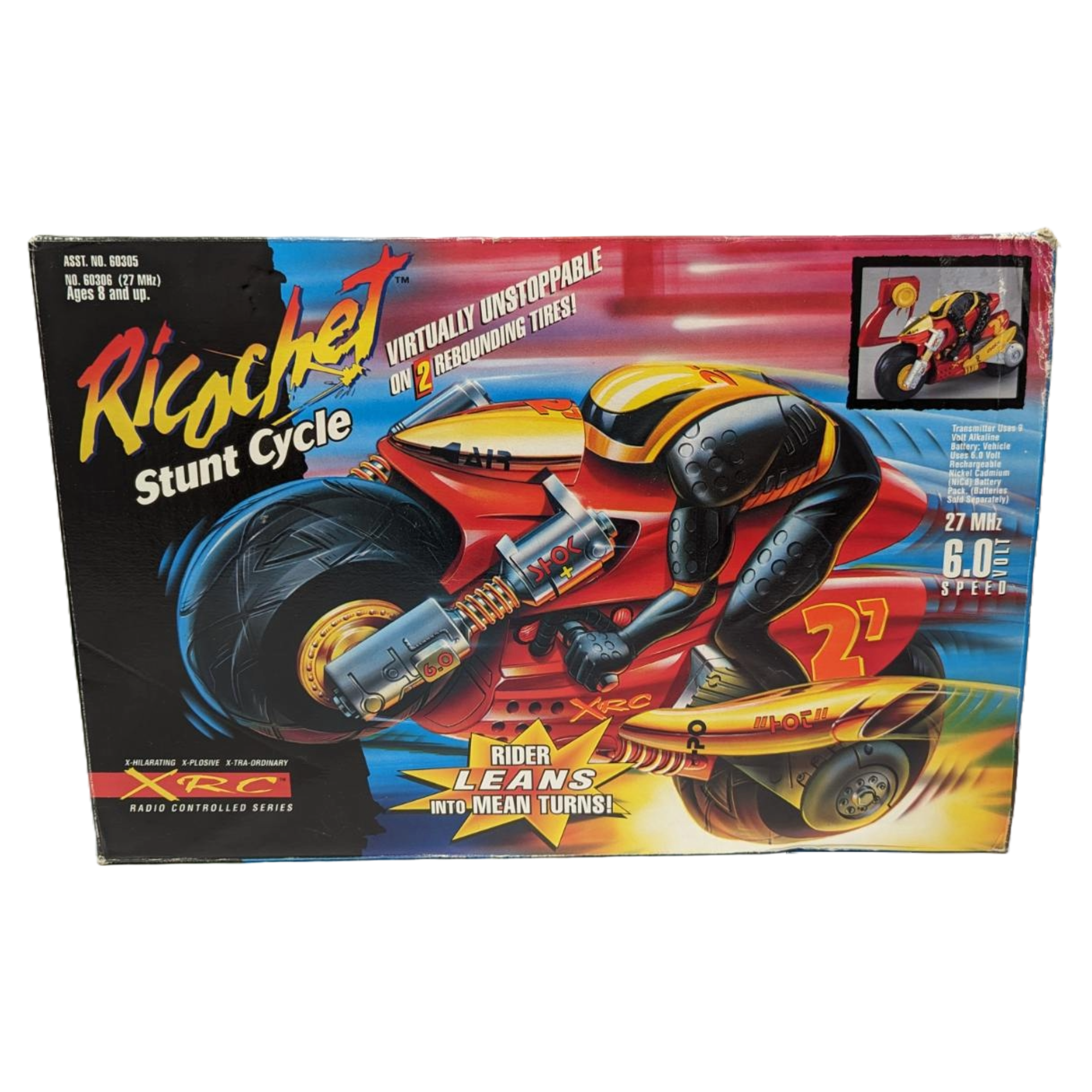 VINTAGE 1995 KENNER RICOCHET R/C STUNT CYCLE VEHICLE