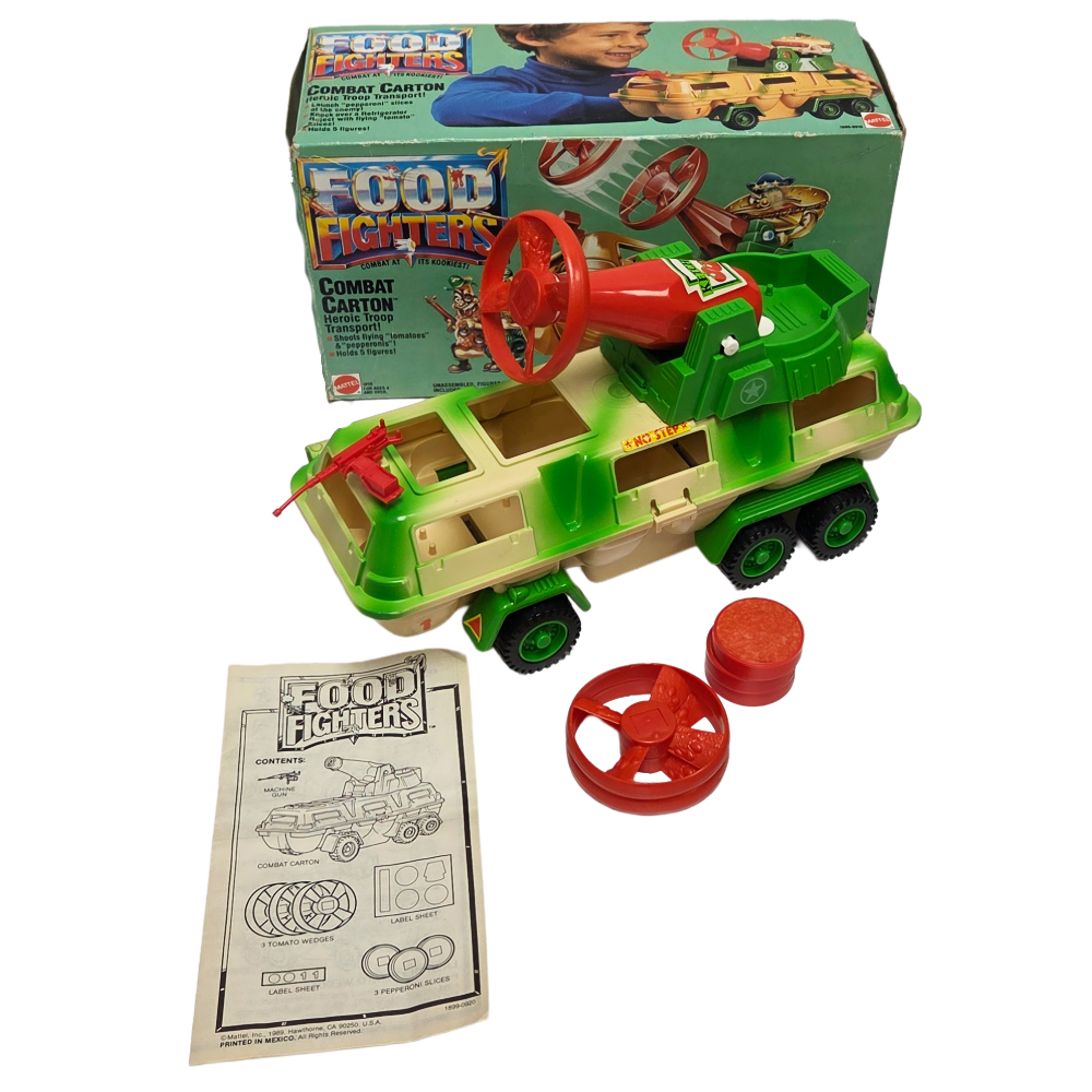 VINTAGE 1988 MATTEL FOOD FIGHTERS COMBAT CARTON COMPLETE WITH BOX