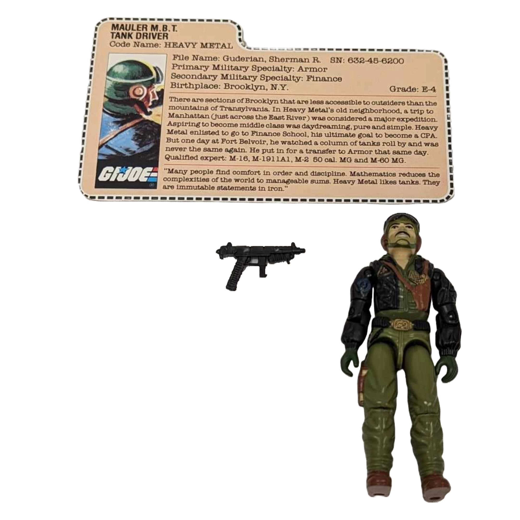 VINTAGE 1985 HASBRO G.I. JOE HEAVY METAL FIGURE INCOMPLETE