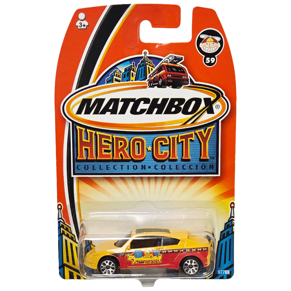 VINTAGE 2003 MATCHBOX HERO CITY PONTIAC PIRANHA (YELLOW)