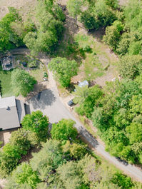 Hooksett, NH aerial view high end property log cabin