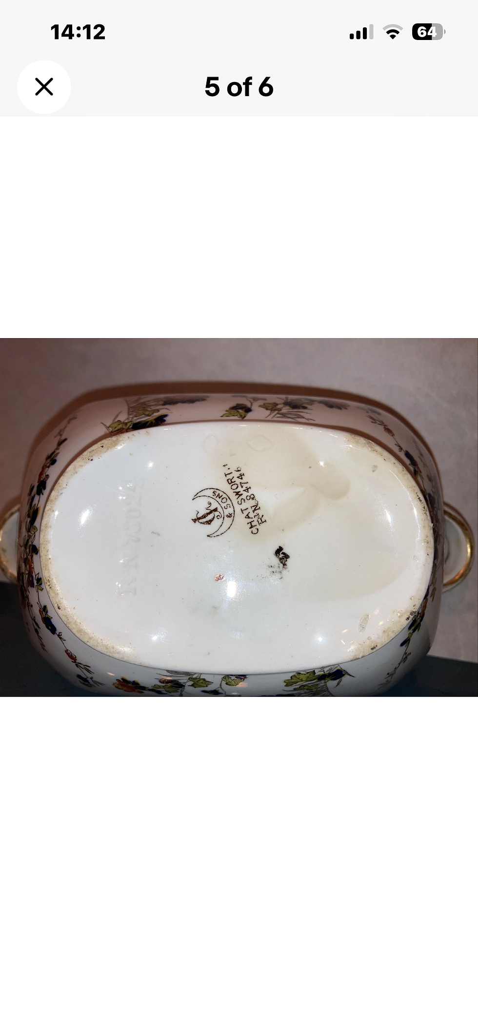 Thumbnail: Antique Chatsworth 1887 Small Sauce Tureen G & J & Sons 19cm X 12cm Tall