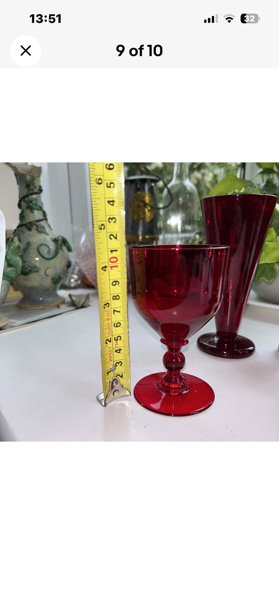 Thumbnail: Vintage Ruby Red Champagne glasses cocktail glasses 6 Tall + 4