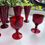 Thumbnail: Vintage Ruby Red Champagne glasses cocktail glasses 6 Tall + 4