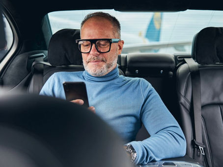An executive getting a ride to a meeting