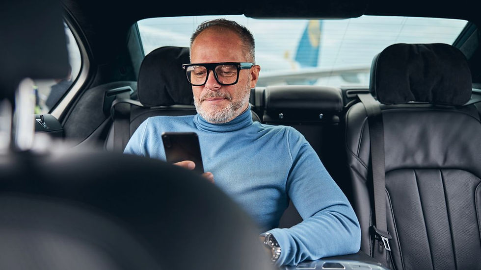 An executive getting a ride to a meeting