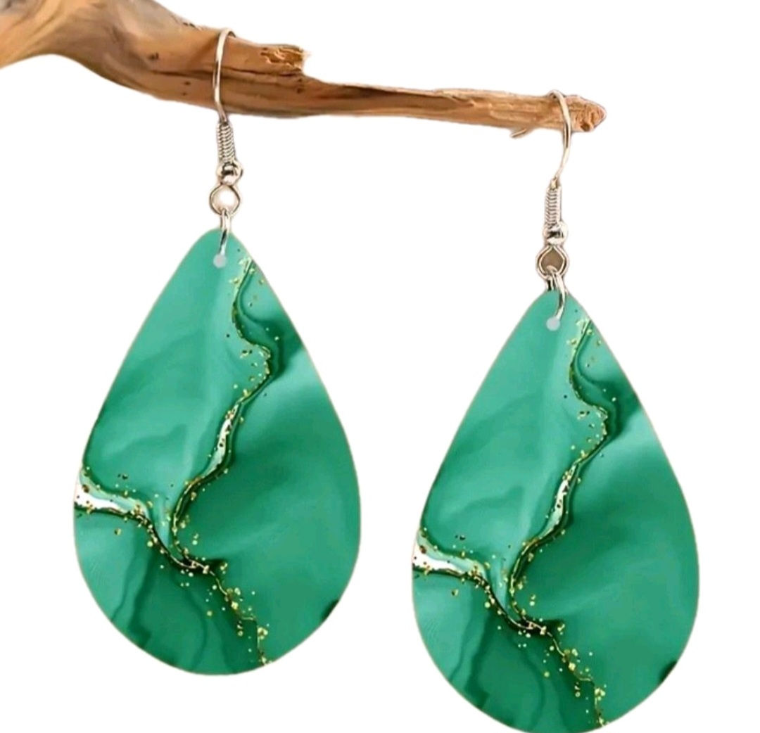 3oho Style Green Dangling Wooden Jewelry Elegant Jewelry Gift For Girls
