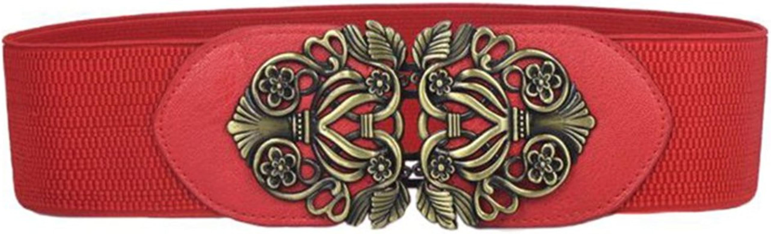 Women's Vintage Wide Elastic Stretch Waist Belt Waistband