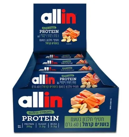 All In Protein Bar, Peanut Caramel Flavor, 60g