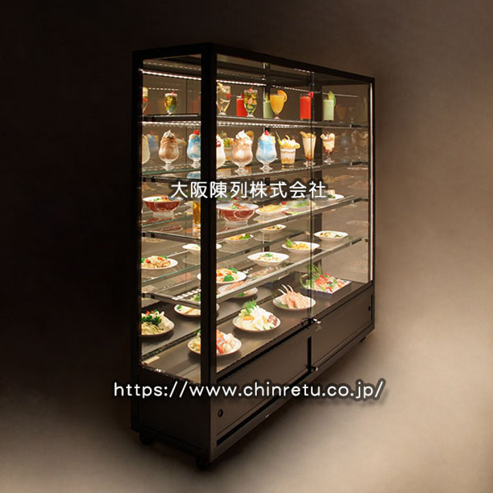 食品展示用コンパクトショーケース 食品サンプル展示用ショーケース（食品サンプルケース）の製作実例 】