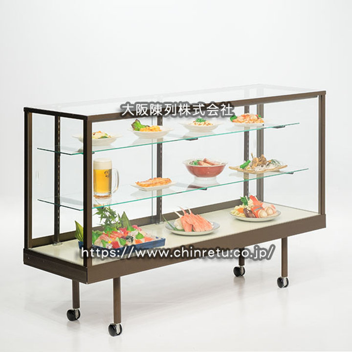 食品サンプル展示用／アルミ枠ガラスショーケース（食品サンプルケース