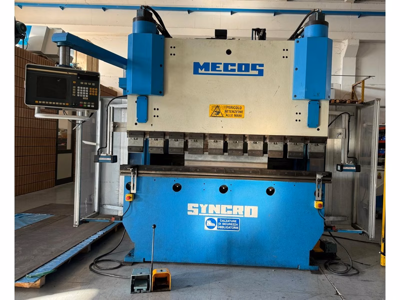Used sheet metal press brake MECOS SYNCRO 50/200 – CNC ESA Kvara 200, 4 axes, 50 ton, 2000 mm
