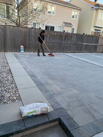 Backyard patio installation