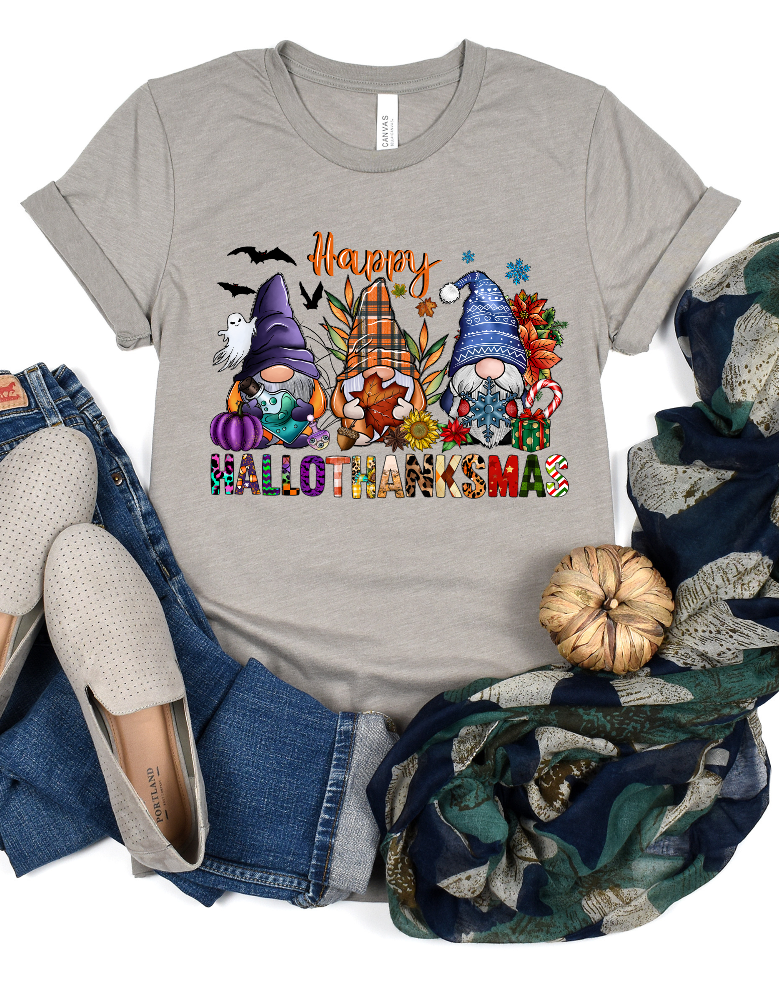 Grey Hallothanksmas T-Shirt