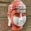 Thumbnail: Unique Buddha head wall ornament in white  and terracotta