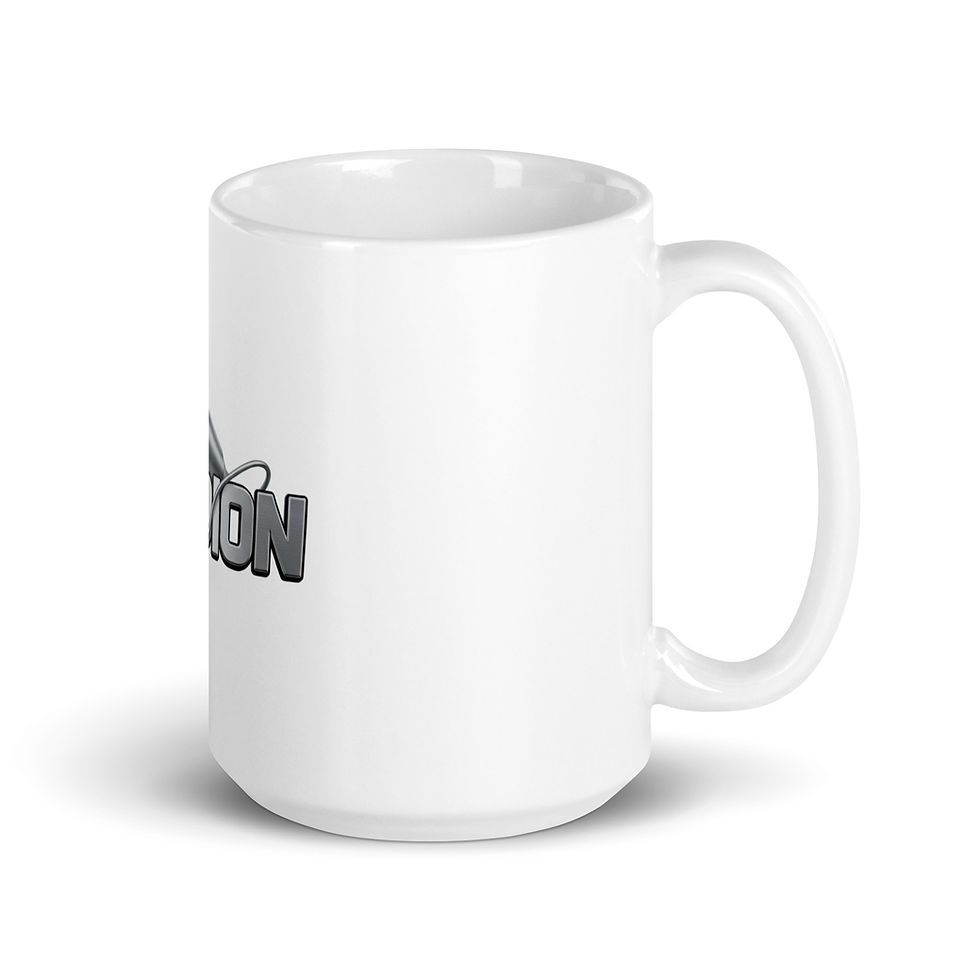 Thumbnail: EDIDION Signature Ceramic Mug in White, right side view with metallic logo.