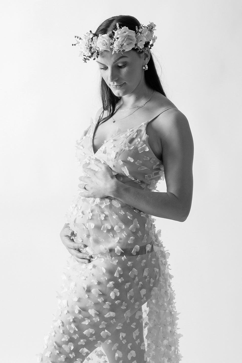 Elegant maternity photography session at Tals Studio Manhattan NYC