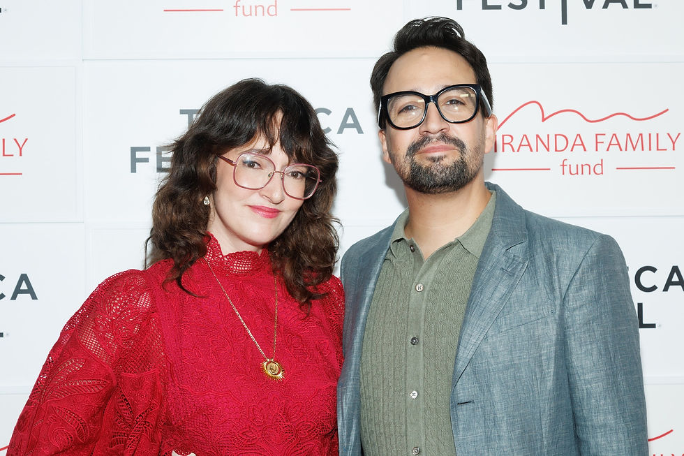 Maria Mealla (L) and Lin-Manuel Miranda attend the Colectivo Films Premiere