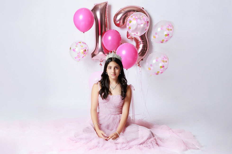 Birthday glamour photoshoot in NYC studio