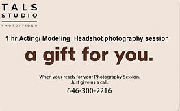1 hr acting modeling Headshot gift card