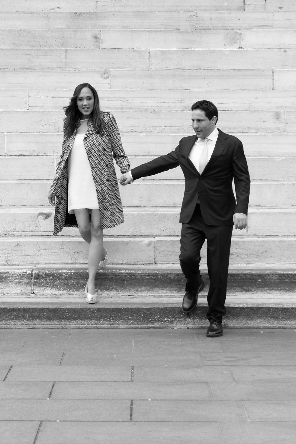 NYC City Hall wedding photographer capturing newlywed couple