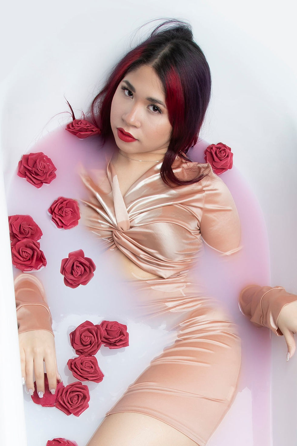 Maternity Milk Bath Photographer in NYC One of a Kind Milk Bath Photoshoot at NYC Photography Studio