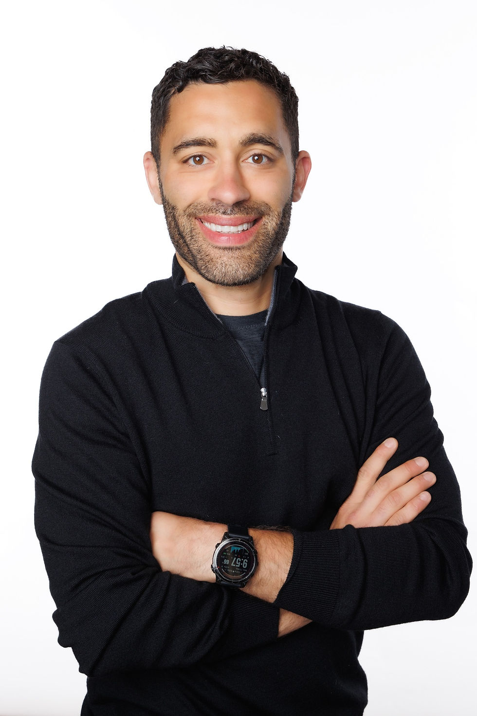 Client smiling during headshot session at Tals Studio NYC