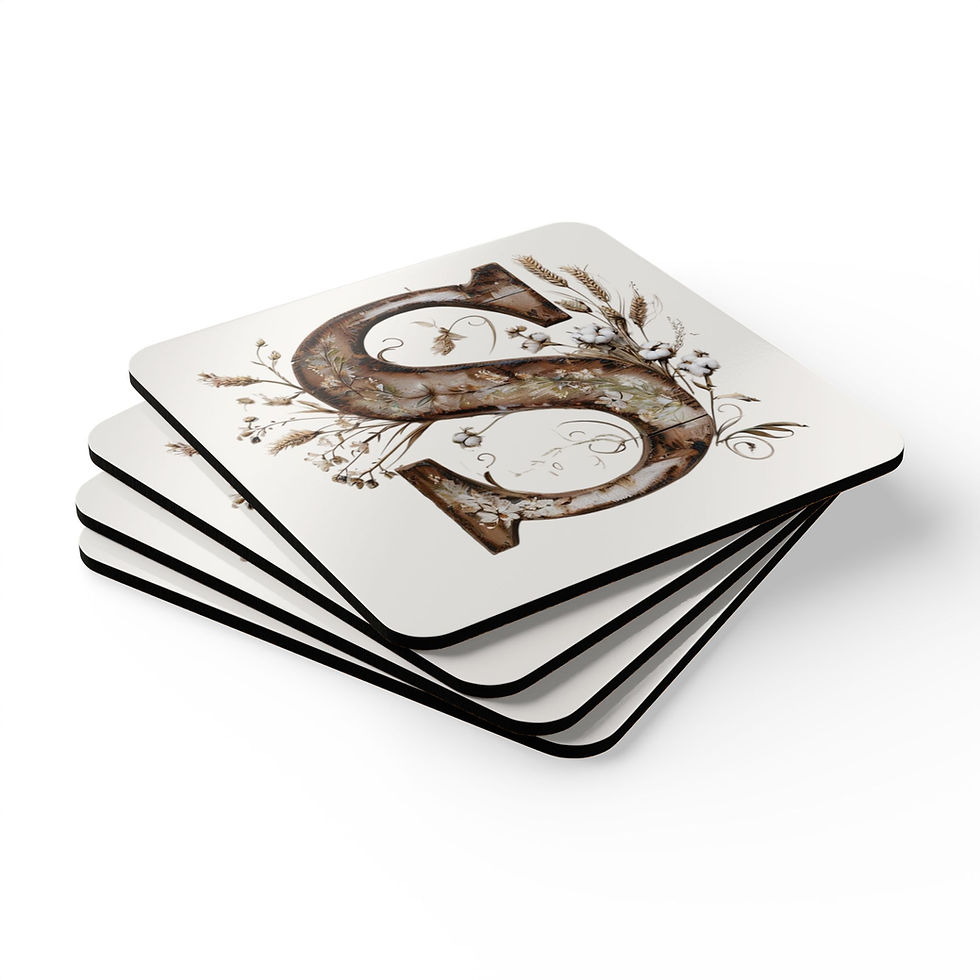 Thumbnail: Country Letter 'S' Corkwood Coaster Set