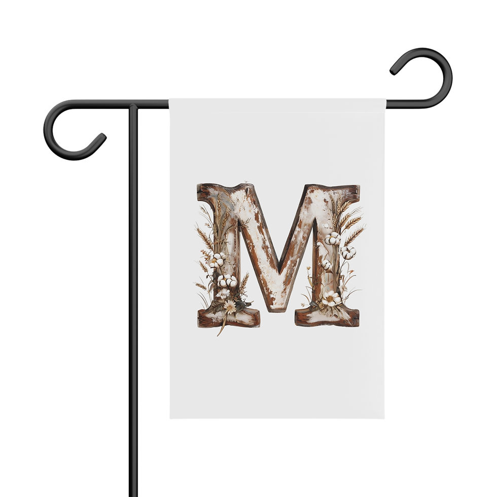 Country Letter 'M' Garden Banner