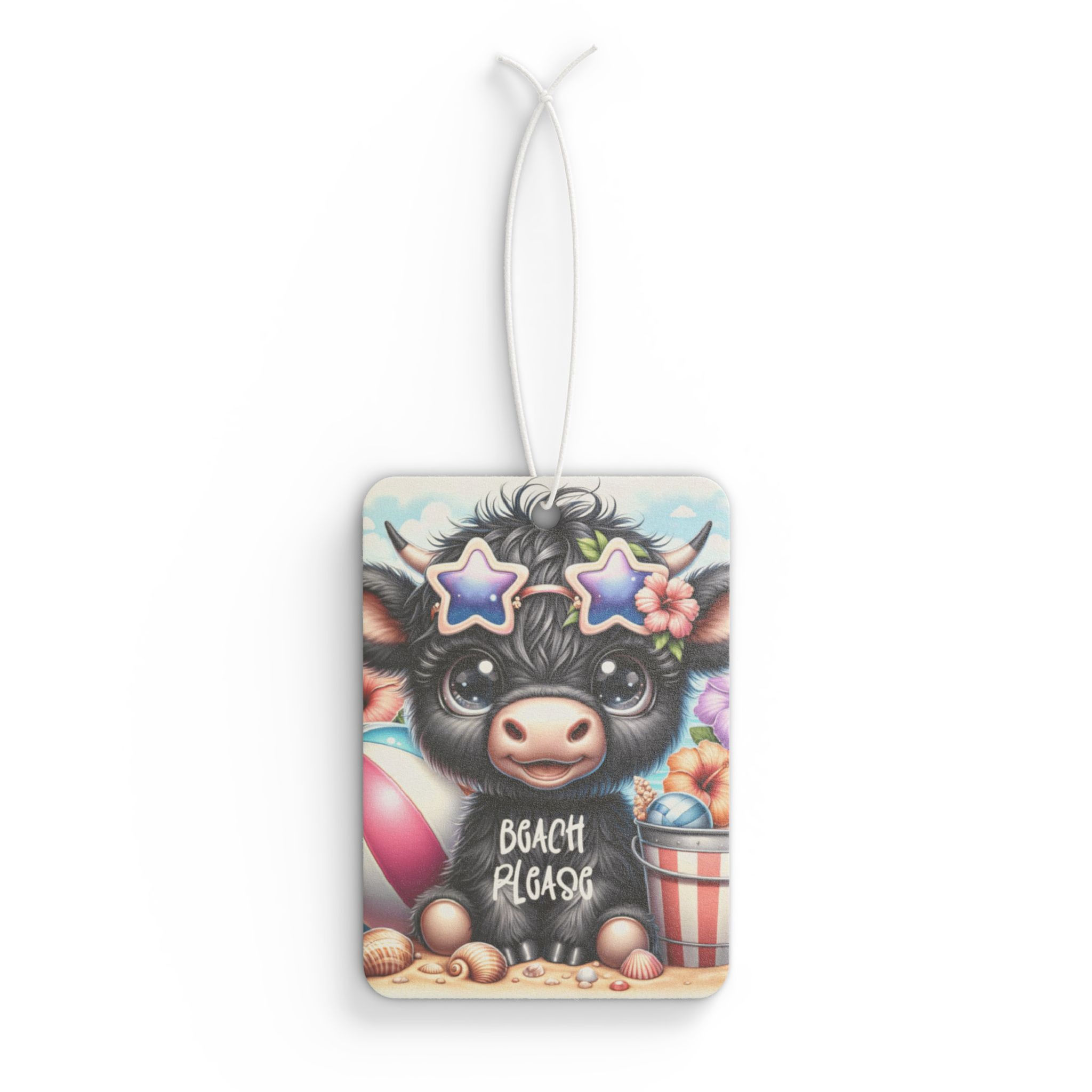 Beach Please Cow Car Air Freshener
