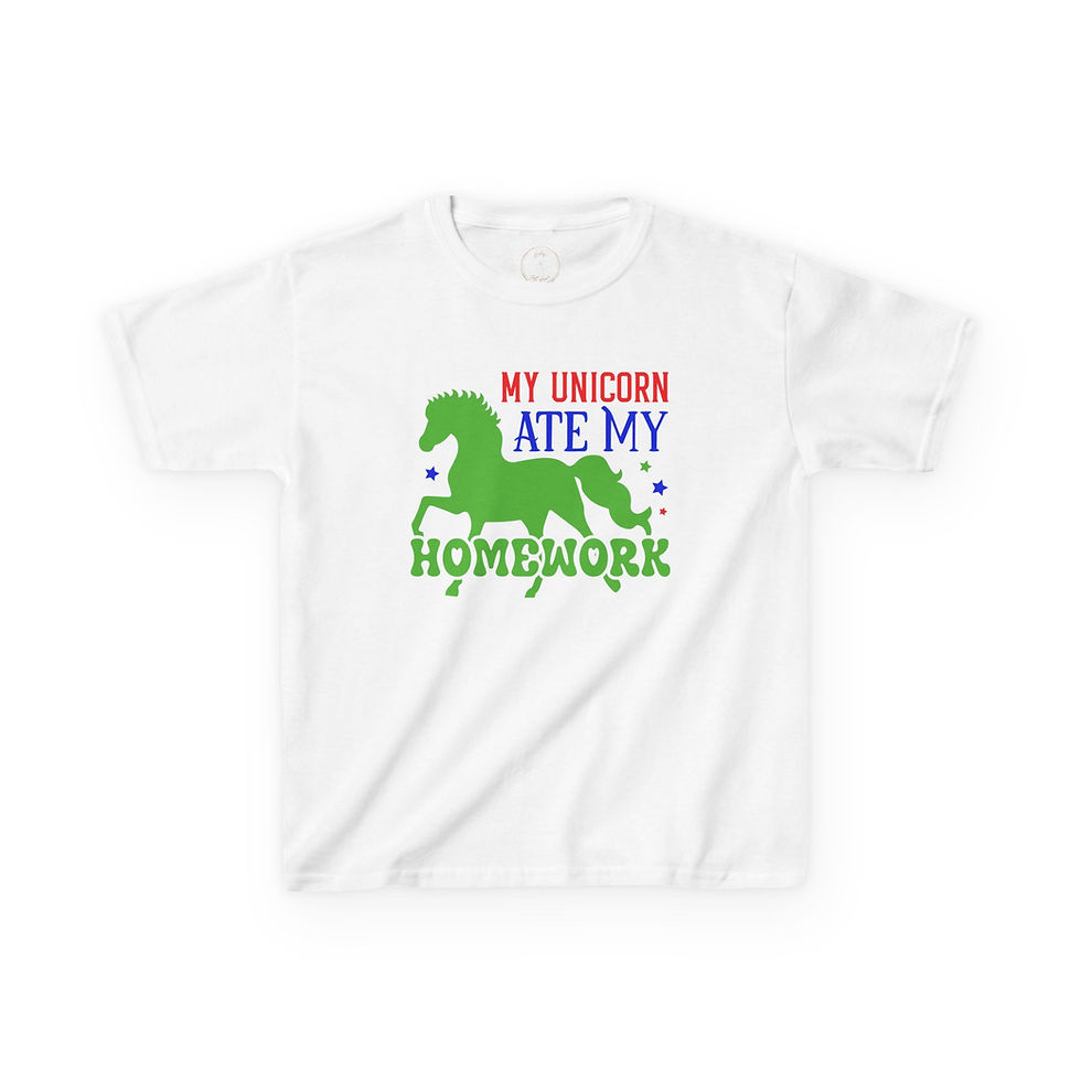 My Unicorn Ate My Homework Kids Tee