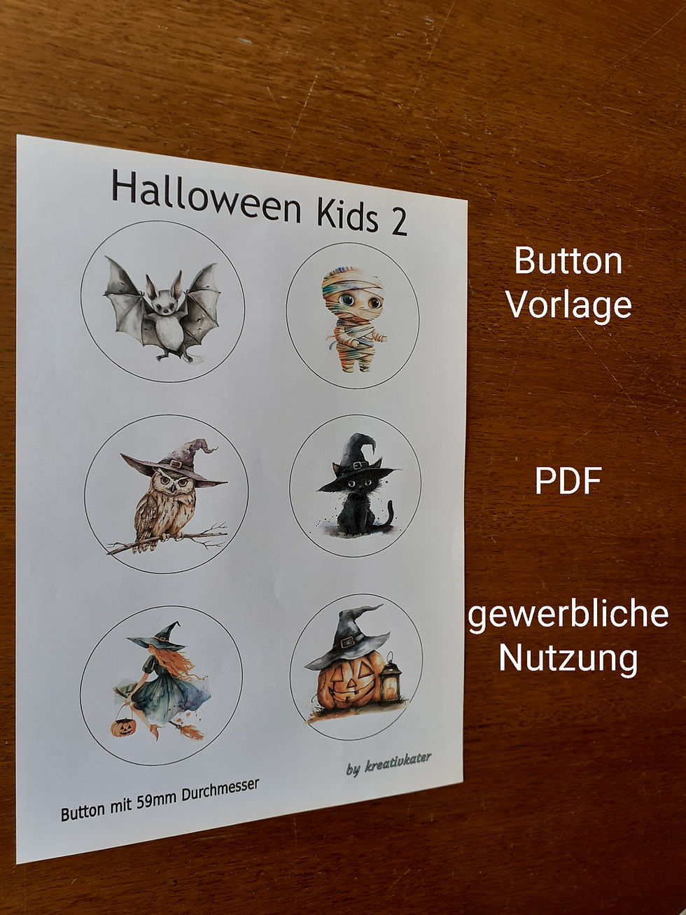 Buttonvorlage Halloween Kids2 59mm