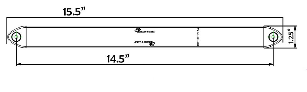 Thumbnail: 15.5″ Strip LED Stop, Turn, Tail Light, Red