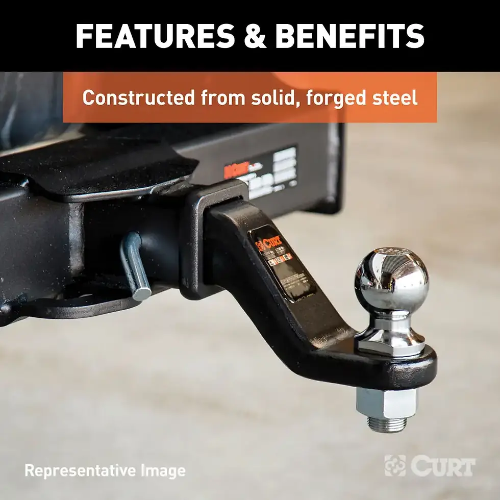 Thumbnail: Curt 2-5/16" Forged Ball 15k Mount Combo, 4" Drop FOR 2" RECEIVERS