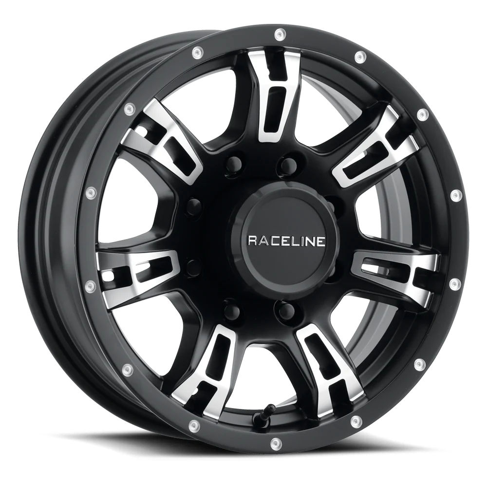 16 inch Raceline 840 Arsenal with 8 Lug on 6.5 inch dia. bolt pattern