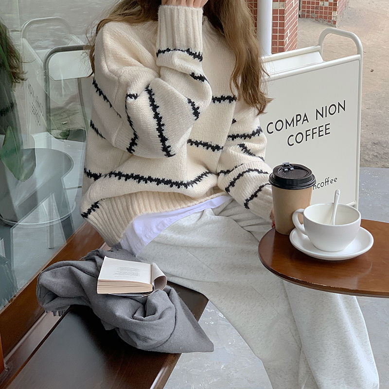 Miniatura: Suéter feminino casual  outono inverno básico de malha